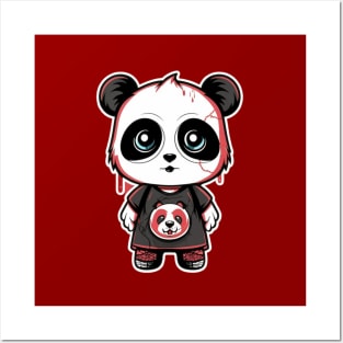 Goth Cute Panda Posters and Art